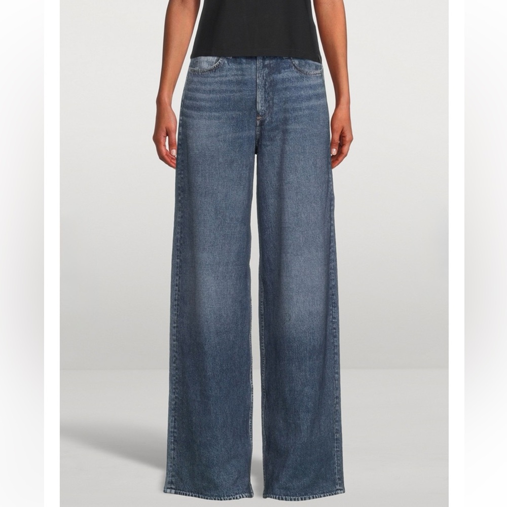rag & bone Wide Leg Blue Jeans